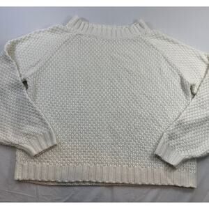 Winter White Chunky Knit Oversized Sweater Women’s XL Cottagecore Coquette Cozy